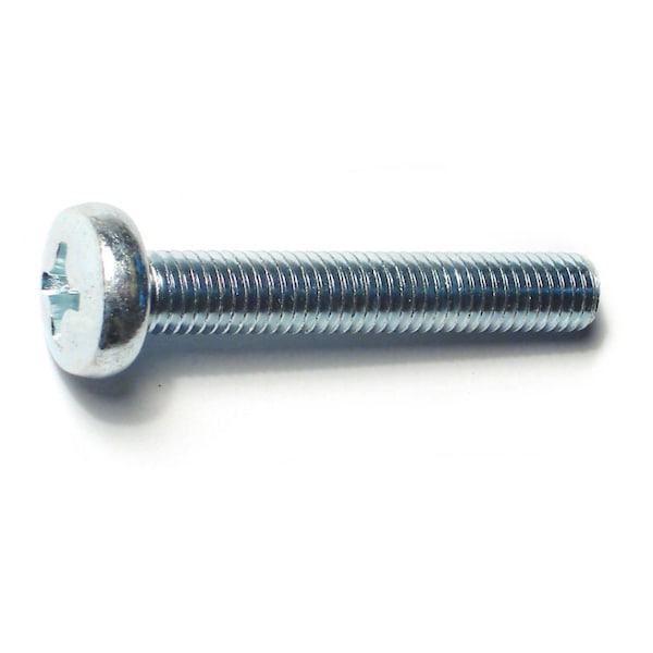 Midwest Fastener M8-1.25 x 50 mm Phillips Pan Machine Screw, Zinc Plated Steel, 10 PK 78565 - main
